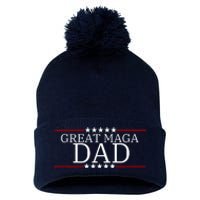 Great MAGA Dad Donald Trump Fathers Day Pom Pom 12in Knit Beanie