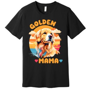 Golden Mama Design Proud Golden Retriever Lover And Dog Premium T-Shirt