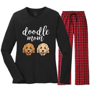 Goldendoodle Mom - Doodle Mom Cute Golden doodle Women's Long Sleeve Flannel Pajama Set 