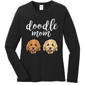 Goldendoodle Mom - Doodle Mom Cute Golden doodle Ladies Long Sleeve Shirt