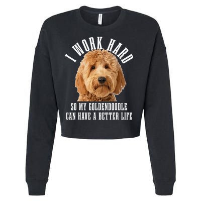 Goldendoodle Mom Doodle Dog Dad Funny Golden Doodle Cropped Pullover Crew
