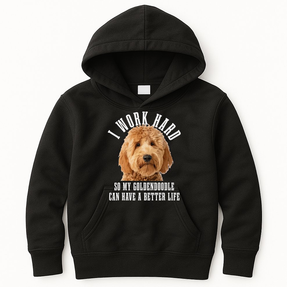 Goldendoodle Mom Doodle Dog Dad Funny Golden Doodle Kids Hoodie
