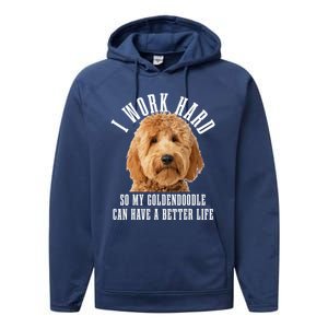 Goldendoodle Mom Doodle Dog Dad Funny Golden Doodle Performance Fleece Hoodie