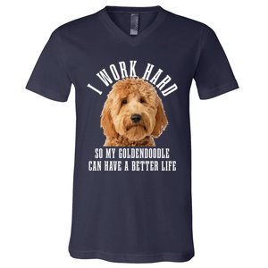 Goldendoodle Mom Doodle Dog Dad Funny Golden Doodle V-Neck T-Shirt