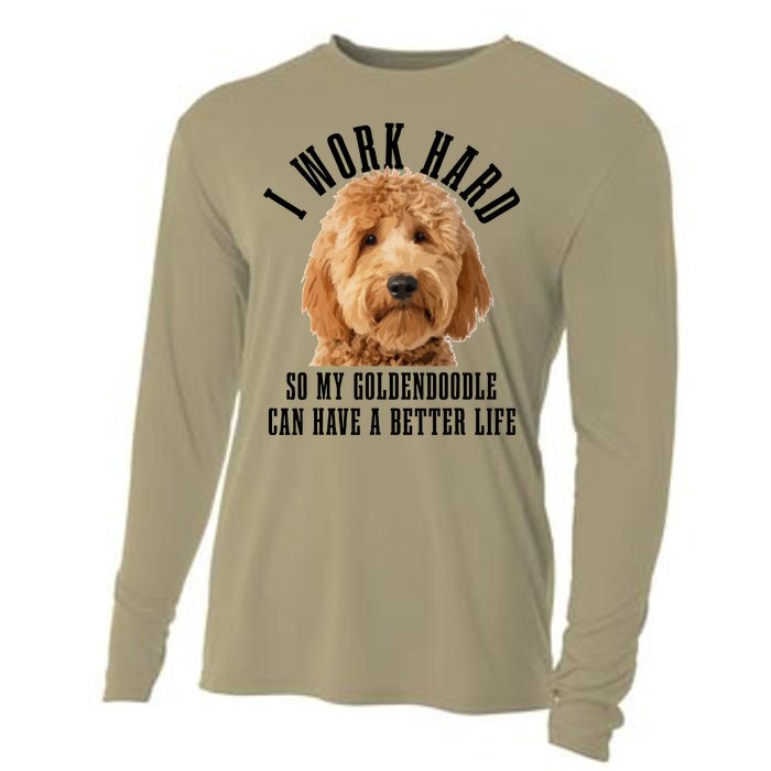 Goldendoodle Mom Doodle Dog Dad Funny Golden Doodle Cooling Performance Long Sleeve Crew