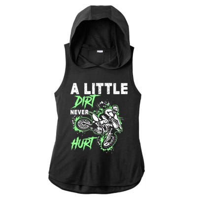 Green Motorcycle Dirt Bike Mx Motocrosss Boy Ladies PosiCharge Tri-Blend Wicking Draft Hoodie Tank