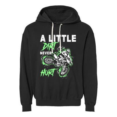 Green Motorcycle Dirt Bike Mx Motocrosss Boy Garment-Dyed Fleece Hoodie