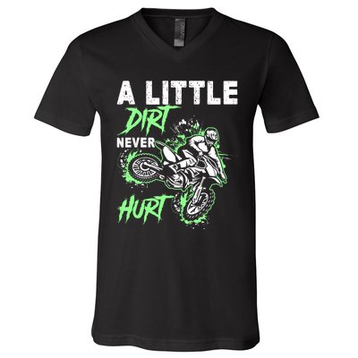 Green Motorcycle Dirt Bike Mx Motocrosss Boy V-Neck T-Shirt