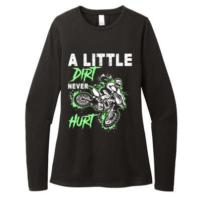 Green Motorcycle Dirt Bike Mx Motocrosss Boy Womens CVC Long Sleeve Shirt