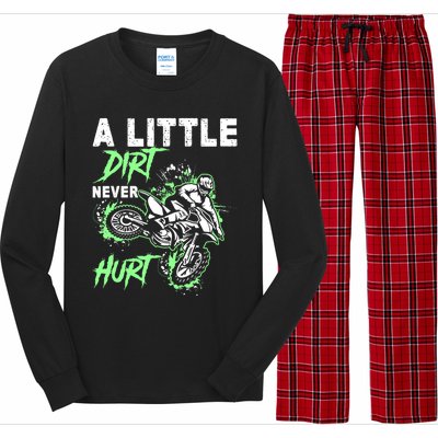 Green Motorcycle Dirt Bike Mx Motocrosss Boy Long Sleeve Pajama Set