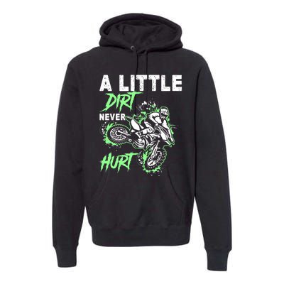 Green Motorcycle Dirt Bike Mx Motocrosss Boy Premium Hoodie