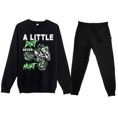 Green Motorcycle Dirt Bike Mx Motocrosss Boy Premium Crewneck Sweatsuit Set