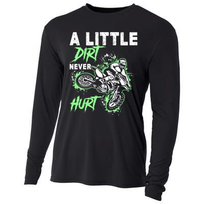 Green Motorcycle Dirt Bike Mx Motocrosss Boy Cooling Performance Long Sleeve Crew