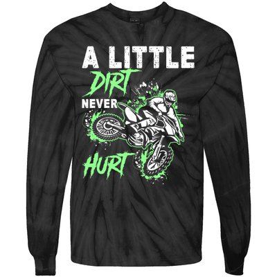 Green Motorcycle Dirt Bike Mx Motocrosss Boy Tie-Dye Long Sleeve Shirt