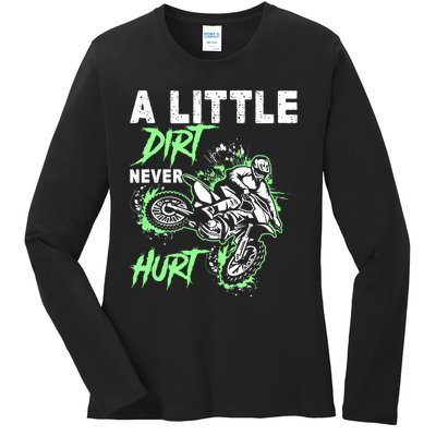 Green Motorcycle Dirt Bike Mx Motocrosss Boy Ladies Long Sleeve Shirt