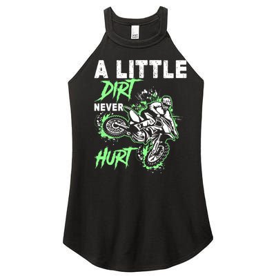 Green Motorcycle Dirt Bike Mx Motocrosss Boy Women’s Perfect Tri Rocker Tank