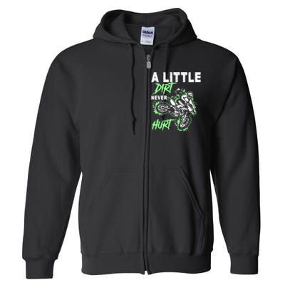 Green Motorcycle Dirt Bike Mx Motocrosss Boy Full Zip Hoodie