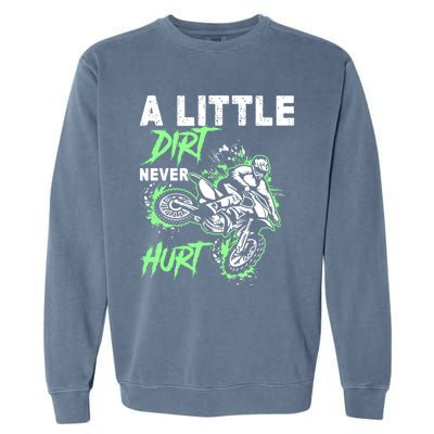 Green Motorcycle Dirt Bike Mx Motocrosss Boy Garment-Dyed Sweatshirt