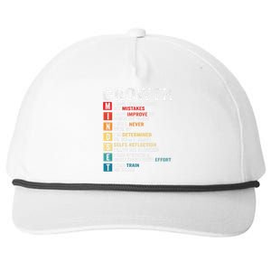 Growth Mindset Definition Motivational Quote Inspiration Snapback Five-Panel Rope Hat