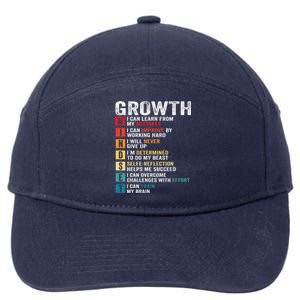 Growth Mindset Definition Motivational Quote Inspiration 7-Panel Snapback Hat