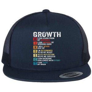 Growth Mindset Definition Motivational Quote Inspiration Flat Bill Trucker Hat