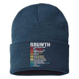 Growth Mindset Definition Motivational Quote Inspiration Sustainable Knit Beanie