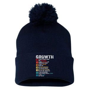 Growth Mindset Definition Motivational Quote Inspiration Pom Pom 12in Knit Beanie