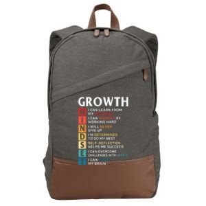 Growth Mindset Definition Motivational Quote Inspiration Cotton Canvas Backpack