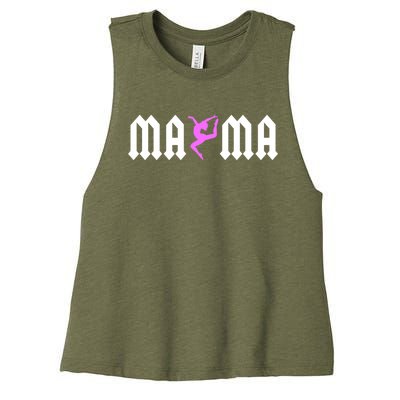 Gymnastics Mama Design For Tumbling Mom Gymnast Support Gift Women's Racerback Cropped Tank