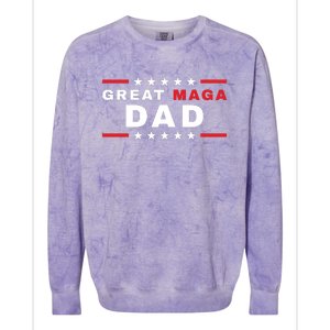 Great MAGA DAD Father's Day Gift Trump Supporter Birthday Colorblast Crewneck Sweatshirt