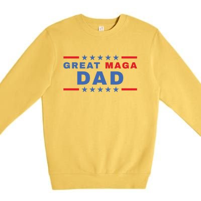 Great MAGA DAD Father's Day Gift Trump Supporter Birthday Premium Crewneck Sweatshirt