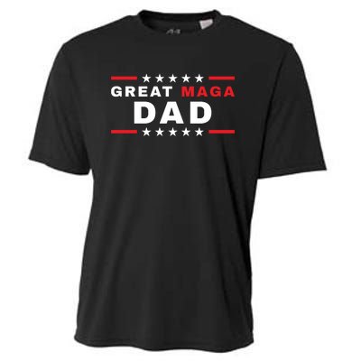 Great MAGA DAD Father's Day Gift Trump Supporter Birthday Cooling Performance Crew T-Shirt