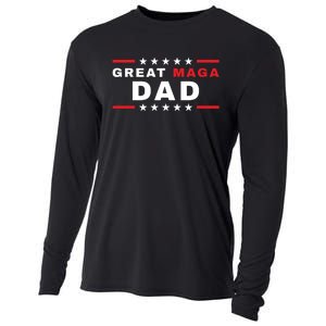 Great MAGA DAD Father's Day Gift Trump Supporter Birthday Cooling Performance Long Sleeve Crew