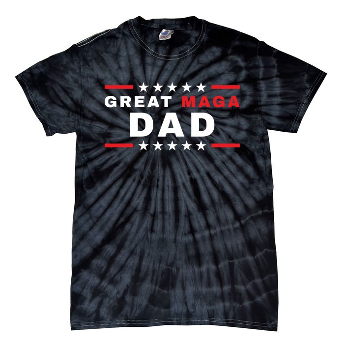 Great MAGA DAD Father's Day Gift Trump Supporter Birthday Tie-Dye T-Shirt