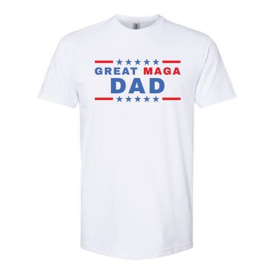 Great MAGA DAD Father's Day Gift Trump Supporter Birthday Softstyle CVC T-Shirt