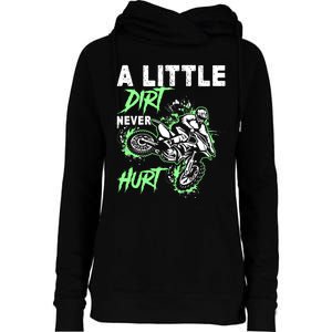 Green Motorcycle Dirt Bike Mx Motocrosss Boy Womens Funnel Neck Pullover Hood