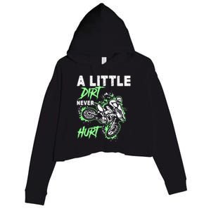 Green Motorcycle Dirt Bike Mx Motocrosss Boy Crop Fleece Hoodie