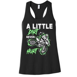 Green Motorcycle Dirt Bike Mx Motocrosss Boy Women's Racerback Tank