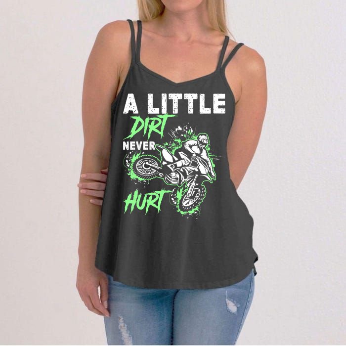 Green Motorcycle Dirt Bike Mx Motocrosss Boy Women's Strappy Tank