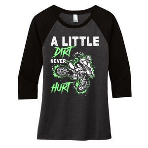 Green Motorcycle Dirt Bike Mx Motocrosss Boy Women's Tri-Blend 3/4-Sleeve Raglan Shirt