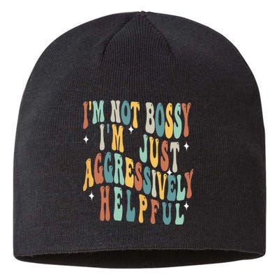 Groovy Mother's Day I'm Not Bossy I'm Aggressively Helpful Sustainable Beanie