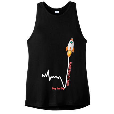 GME Stock AMC Hold To The Moon Buy The Dip Ladies PosiCharge Tri-Blend Wicking Tank