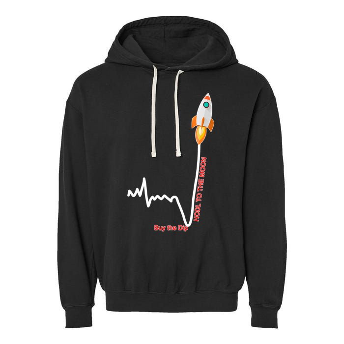 GME Stock AMC Hold To The Moon Buy The Dip Garment-Dyed Fleece Hoodie