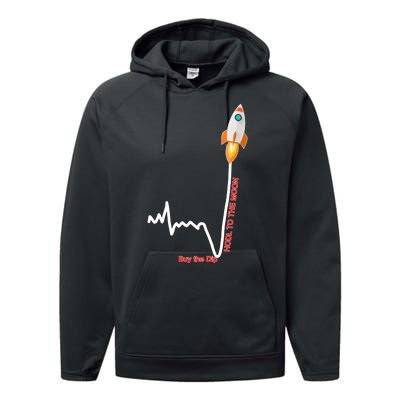 GME Stock AMC Hold To The Moon Buy The Dip Performance Fleece Hoodie