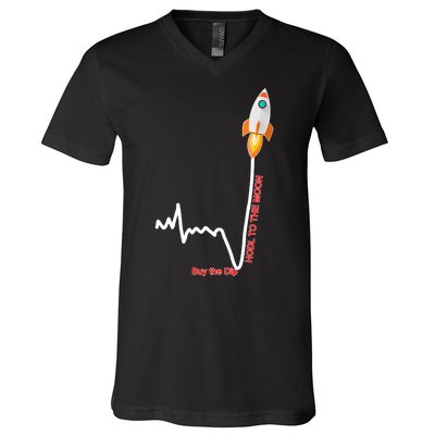 GME Stock AMC Hold To The Moon Buy The Dip V-Neck T-Shirt