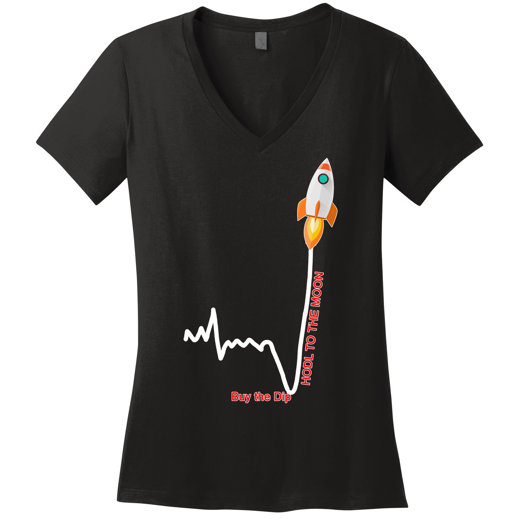 GME Stock AMC Hold To The Moon Buy The Dip Women's V-Neck T-Shirt