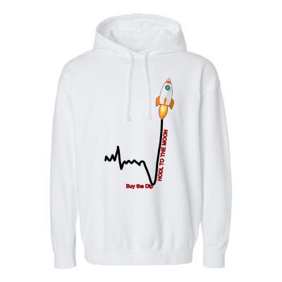 GME Stock AMC Hold To The Moon Buy The Dip Garment-Dyed Fleece Hoodie