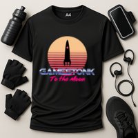 $GME Ticker Rocket Moon Gamestonk GME Gamestick Cooling Performance Crew T-Shirt