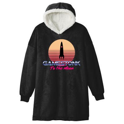 $GME Ticker Rocket Moon Gamestonk GME Gamestick Hooded Wearable Blanket