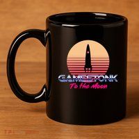 $GME Ticker Rocket Moon Gamestonk GME Gamestick 11oz C Handle Ceramic Mug